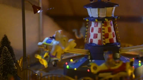Miniature carousel spinning Video stock 131594000
