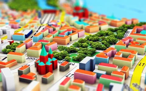 Miniature city Stock Illustration