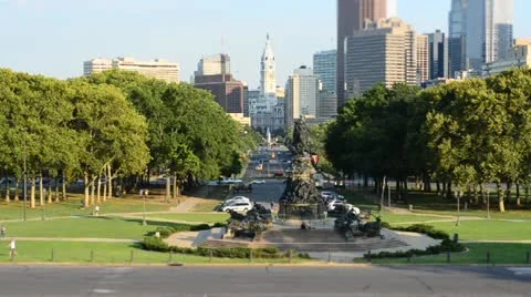 Miniature City Square Stock Footage 12492628