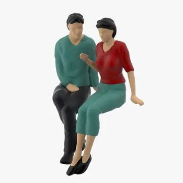 Miniature Couple in Love 02 3D Model
