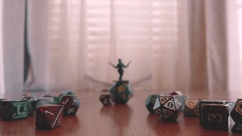 Miniature On A D20 Video stock 132440886