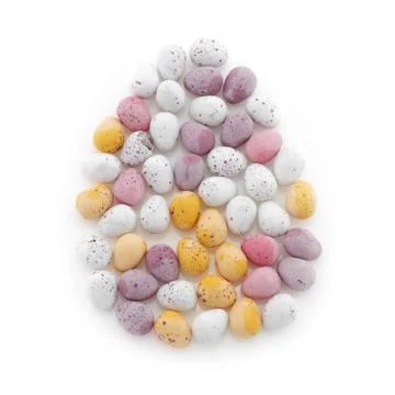 Miniature easter eggs in the shape of an egg Stock Photos