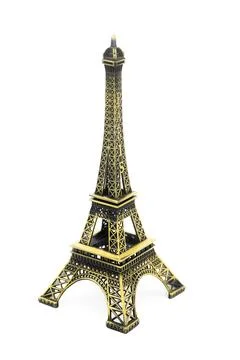 Miniature Eiffel Tower isolated on white Foto stock
