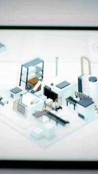 Miniature factory system in portrait composition Stock Photos