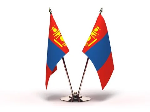 Miniature flag of mongolia Illustrazione stock