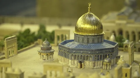 Miniature focus view of Jerusalem landscape Stock Footage 218624184