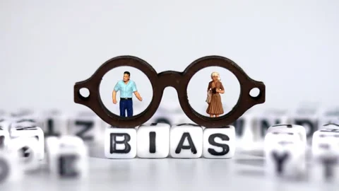 Miniature glasses and white cube with BIAS on it. Stock Footage 249570207