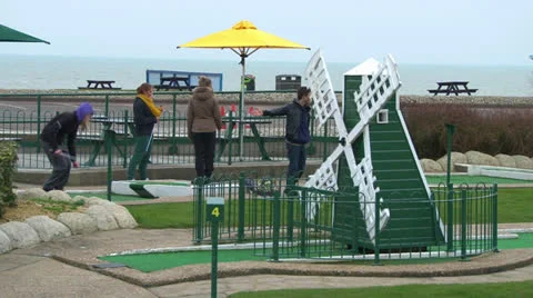 Miniature Golf Windmill Stock Footage 23836372