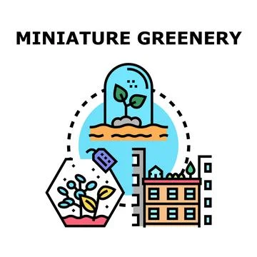 Miniature greenery developing urban farming and sustainable ecology Illustrazione stock