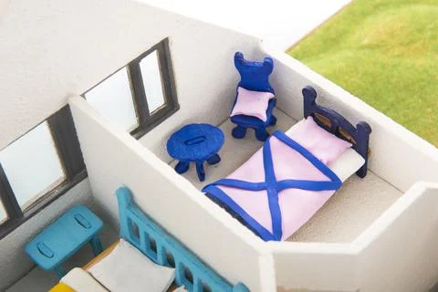 Miniature house first floor Stock Illustration