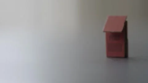 Miniature Mailbox push in to in focus right side of frame empty area for Stock Footage 272430063