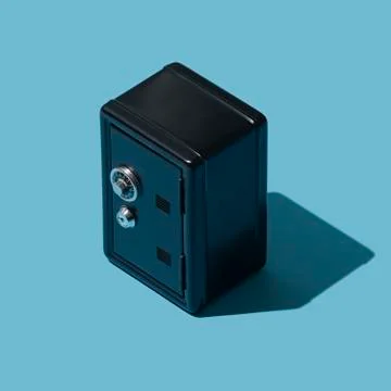 Miniature metallic safe イラスト素材