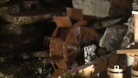 Miniature mill on the water Stock Footage 145598314