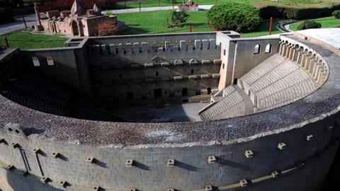 Miniature model of the ancient city of Aspendos in Miniaturk Park in Istanbul Stock Footage 296420597