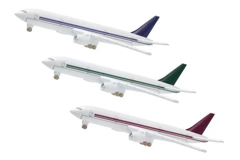 Miniature Model of Commercial Jetliners Stock Photos