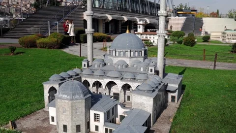 Miniature model of the Eyup Sultan Mosque in Istanbul, Turkey Stock Footage 296420778