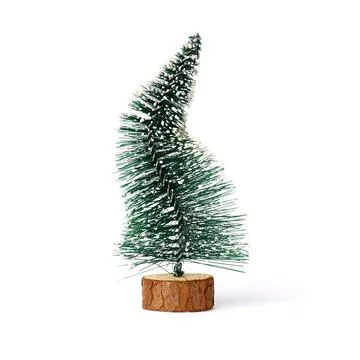 Miniature model of winter pine tree with snow isolated on white Stock Photos