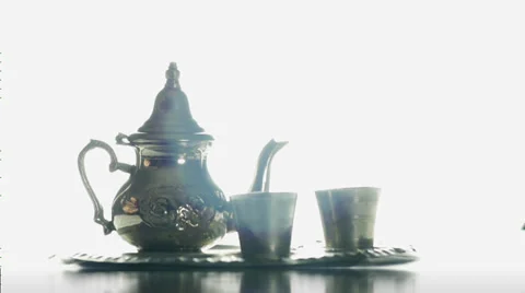 Miniature Moroccan Tea Set Stock Footage 35465280