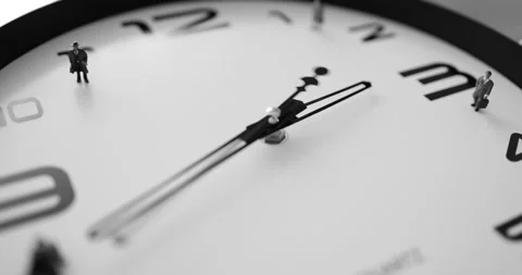 Miniature people on a screen of a clock Stock-Footage 279231231