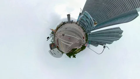 Miniature Planet motion video Downtown Miami Florida Museum Park Stock Footage 85771606