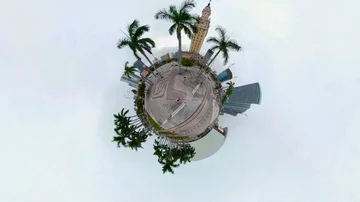 Miniature Planet motion video Downtown Miami Freedom Tower Stock Footage 85771651