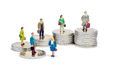Miniature queue two euro stairs Ilustração Stock
