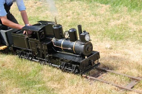 Miniature Railway Engine. Stock Photos