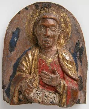 Miniature Relief of Hebrew Prophet Daniel (?) with Scroll 12001225 German O.. Stock Photos