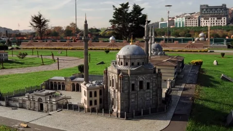 Miniature replica of the Pertevniyal Valide Sultan Mosque in Istanbul, Turkey Stock Footage 296421026