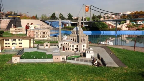 Miniature replica of the Pertevniyal Valide Sultan Mosque in Istanbul, Turkey Stock Footage 296421027