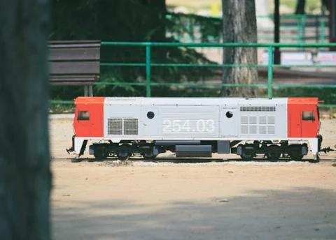 Miniature replica train of real train in Spain Foto stock