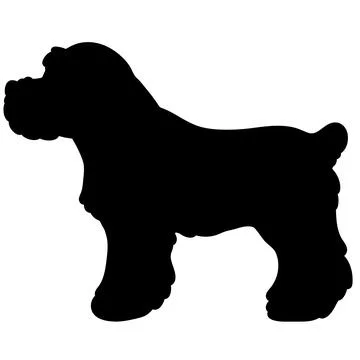 Miniature Schnauzer side view standing silhouette Stock Illustration