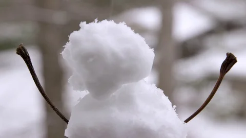 Miniature Snowman close up Video stock 124024005