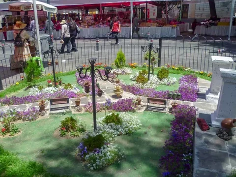Miniature square in spanish style (hyperlapse) Stock Footage 121538577