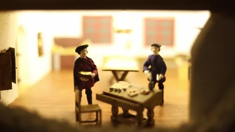 Miniature staged scenes inside 4K ultra HD. Stock Footage 321155990