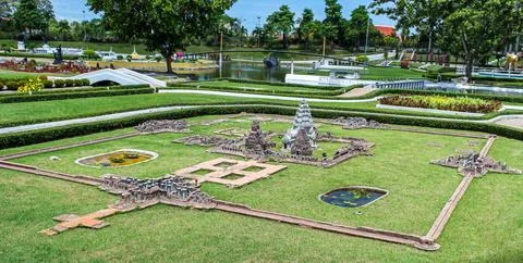 Miniature Temple Garden Landscape Stock Photos