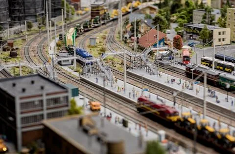 Miniature train station. Foto stock