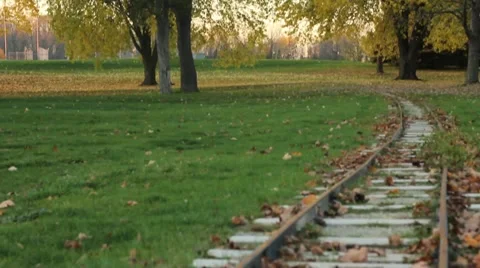 Miniature train track Stock Footage 12503540