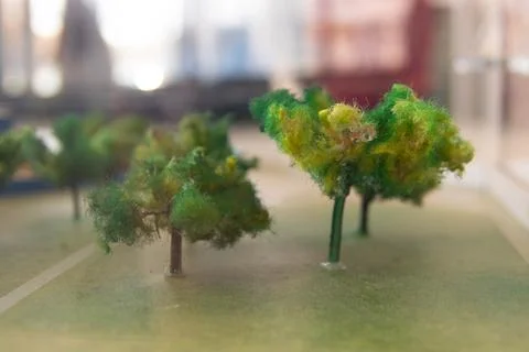 Miniature trees for architectural scale model Stock Photos