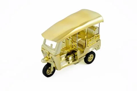 A Miniature Tuktuk on White Background Stock Photos