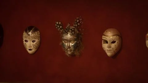 Miniature Venecian Masks Stock Photos