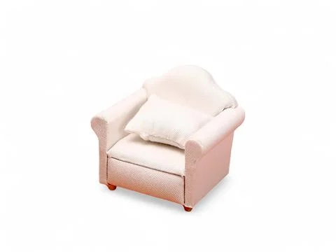 Miniature white sofa on white background Stock Photos