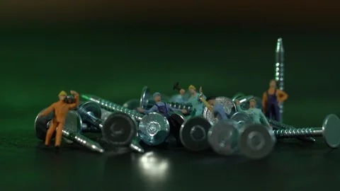 Miniature workers Stock Footage 127169634
