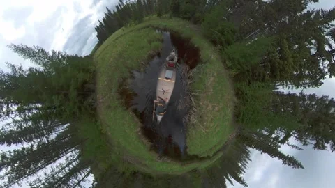 A miniature world showcasing a panoramic 360-degree perspective from above, Stock Footage 277288517
