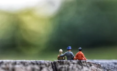 Miniaturefigures in scene Stock Photos