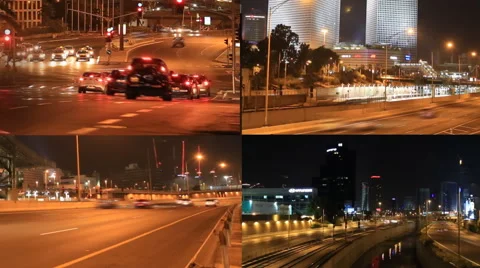 Miniatures night of Tel Aviv Stock Footage 42774573