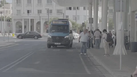 A minibus and bus terminal in Paphos, Cyprus Stock-Footage 344056301