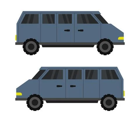 Minibus icon illustrated in vector on white background Stock Illustration
