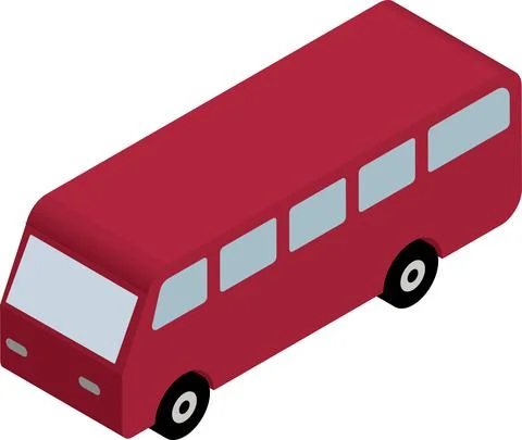 Minibus isometric icon vector illustration Stock Illustration