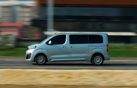 Minibus in motion Stock Photos